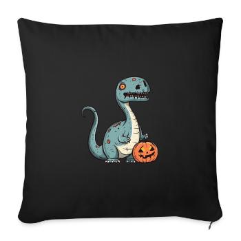 Dinosaur brontosaurus Halloween Funny Zombie - Sofa pillowcase 17,3'' x 17,3'' (45 x 45 cm) - black - Front