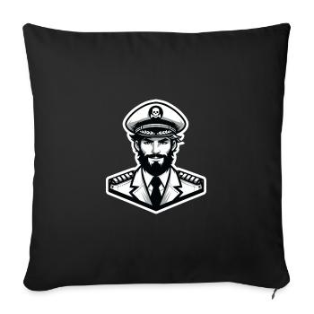 Autocollant Capitaine - Housse de coussin décorative 45 x 45 cm - noir - Devant