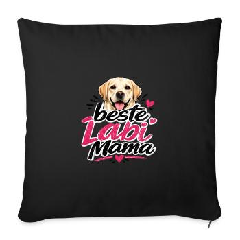 Meilleur design de maman de chien Labi - Housse de coussin décorative 45 x 45 cm - noir - Devant