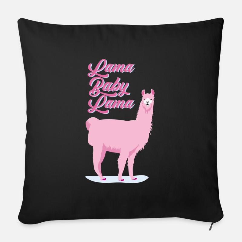 LAMA BABY LAMA - Housse de coussin décorative 45 x 45 cm - noir