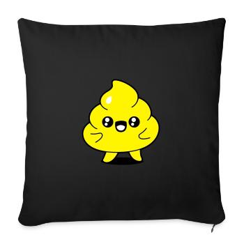 Poop funny - Sofa pillowcase 17,3'' x 17,3'' (45 x 45 cm) - black - Front