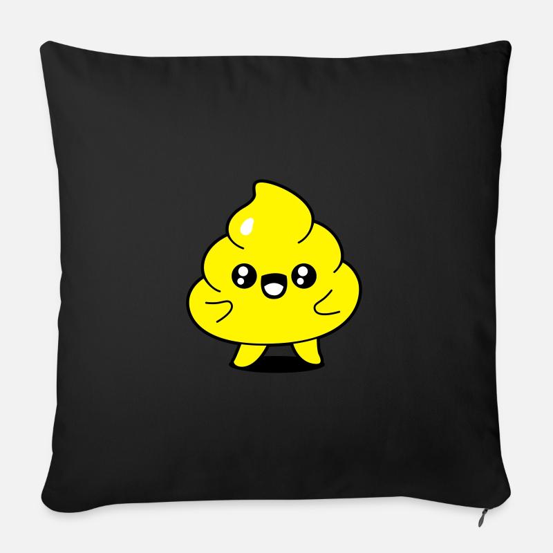 Crotte debout - Housse de coussin décorative 45 x 45 cm - noir
