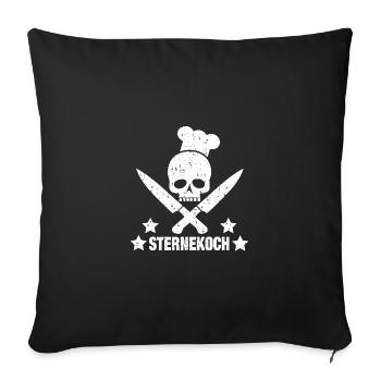 Skull als Sternekoch - Sofakissenbezug 45 x 45 cm - Schwarz - Vorne