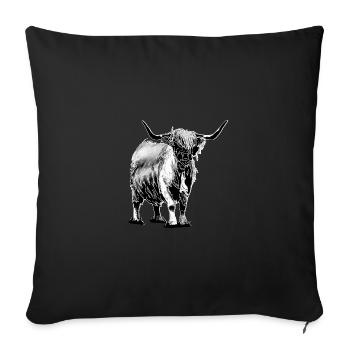 Highland cattle sw - Sofa pillowcase 17,3'' x 17,3'' (45 x 45 cm) - black - Front