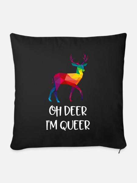 DEER Hirsch Queer LGBTQ lustige Geschenk Idee - Sofakissenbezug 45 x 45 cm - Schwarz