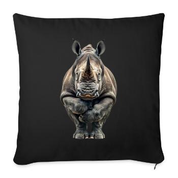 Rhinoceros - Sofa pillowcase 17,3'' x 17,3'' (45 x 45 cm) - black - Front