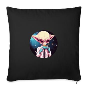 Alien Alien Coffee Space Sunset - Sofa pillowcase 17,3'' x 17,3'' (45 x 45 cm) - black - Front