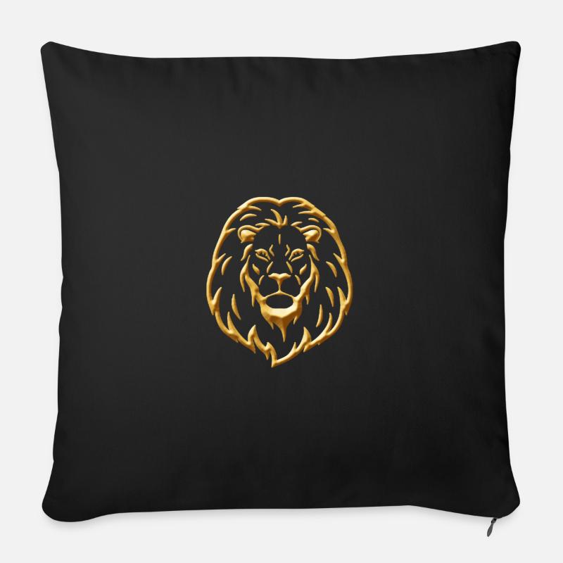 Goldener Löwe - Sofakissenbezug 45 x 45 cm - Schwarz