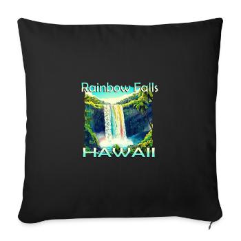 Hawaii Rainbow Falls Design exclusif - Housse de coussin décorative 45 x 45 cm - noir - Devant