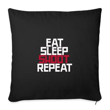 Eat Sleep Shoot Répéter - Housse de coussin décorative 45 x 45 cm - noir - Devant