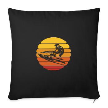 Jet Ski Sunset Water Sports Design - Sofa pillowcase 17,3'' x 17,3'' (45 x 45 cm) - black - Front