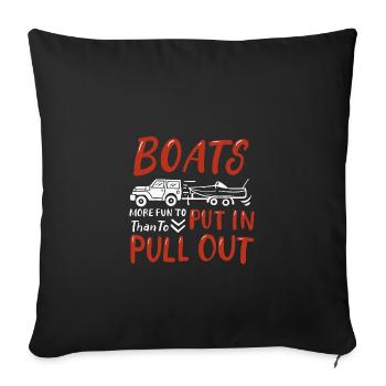 Boot fahren Kapitän Schiff lustiger Spruch - Sofakissenbezug 45 x 45 cm - Schwarz - Vorne
