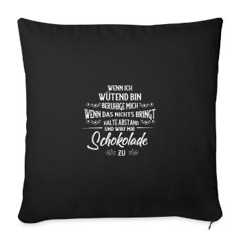 Wut Liebe und Schokolade - Sofakissenbezug 45 x 45 cm - Schwarz - Vorne