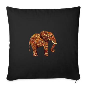 African elephant in autumn: variegated foliage and - Sofa pillowcase 17,3'' x 17,3'' (45 x 45 cm) - black - Front