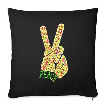 paix - Housse de coussin décorative 45 x 45 cm - noir - Devant