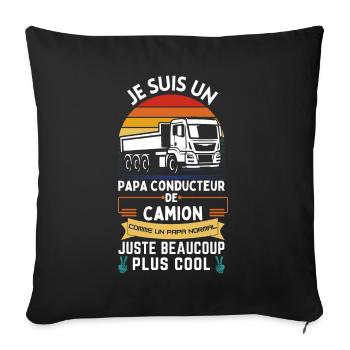 Father's Day T-shirt - Trucker Dad - Sofa pillowcase 17,3'' x 17,3'' (45 x 45 cm) - black - Front