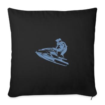 Jet ski rapide en silhouette - Housse de coussin décorative 45 x 45 cm - noir - Devant
