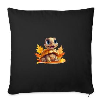 Autumn turtle: walk in the colorful - Sofa pillowcase 17,3'' x 17,3'' (45 x 45 cm) - black - Front