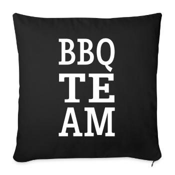 Grillades d’équipe de barbecue - Housse de coussin décorative 45 x 45 cm - noir - Devant