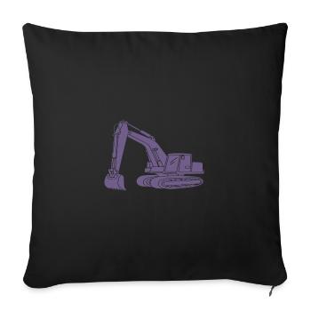 Baggerfahrer Silhouette - Baugeräteführer - Sofakissenbezug 45 x 45 cm - Schwarz - Vorne
