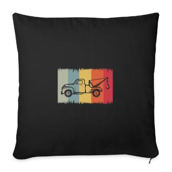 Service de remorquage rétro Silhouette – Vintage Fahrzeu - Housse de coussin décorative 45 x 45 cm - noir - Devant