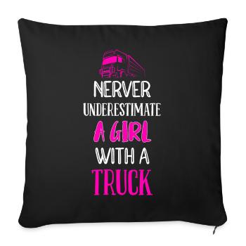 Truck driver Truck driver Professional driver - Sofa pillowcase 17,3'' x 17,3'' (45 x 45 cm) - black - Front
