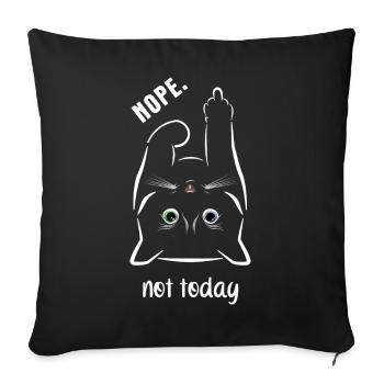 Nope. Not Today - Chat avec majeur - Housse de coussin décorative 45 x 45 cm - noir - Devant