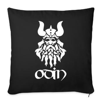 Norse God Odin (white) - Sofa pillowcase 17,3'' x 17,3'' (45 x 45 cm) - black - Front