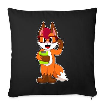 Bureau du Secrétaire Fox à la Clipboard - Housse de coussin décorative 45 x 45 cm - noir - Devant
