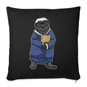 Dachs Sekretärin Ordner Büro - Sofakissenbezug 45 x 45 cm - Schwarz - Vorne