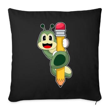 Caterpillar Pupil Pencil School - Sofa pillowcase 17,3'' x 17,3'' (45 x 45 cm) - black - Front