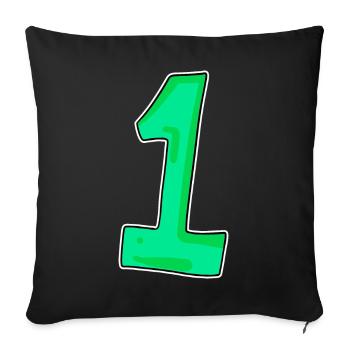1 vert - Housse de coussin décorative 45 x 45 cm - noir - Devant