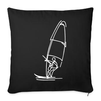 Windsurfing Sketch - Sofa pillowcase 17,3'' x 17,3'' (45 x 45 cm) - black - Front