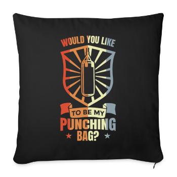 Blague sur le sac de frappe - Housse de coussin décorative 45 x 45 cm - noir - Devant