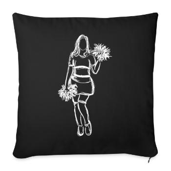 Dessin de pom-pom girl - Housse de coussin décorative 45 x 45 cm - noir - Devant