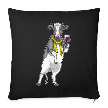 Vin rouge de vache - Housse de coussin décorative 45 x 45 cm - noir - Devant
