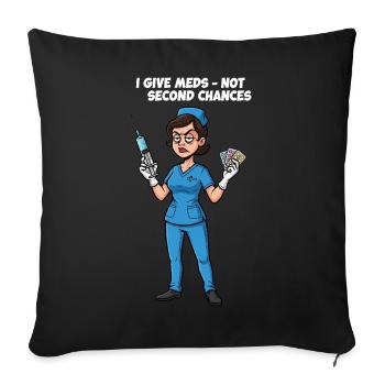Nurse Saying Medicine Illustration - Sofa pillowcase 17,3'' x 17,3'' (45 x 45 cm) - black - Front