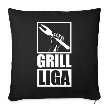 Grill League Logo Spit Fire - Sofa pillowcase 17,3'' x 17,3'' (45 x 45 cm) - black - Front