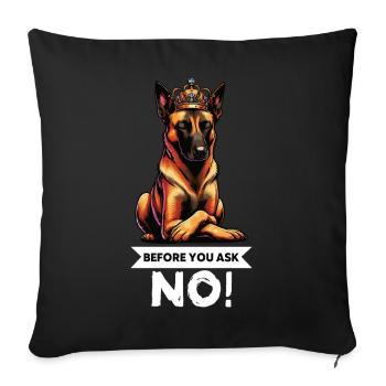 Avant de demander au chien berger belge Malinois - Housse de coussin décorative 45 x 45 cm - noir - Devant