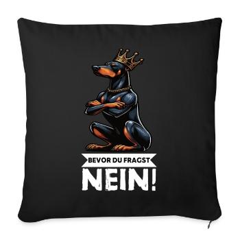 Before You Ask Doberman Doberman Owner - Sofa pillowcase 17,3'' x 17,3'' (45 x 45 cm) - black - Front