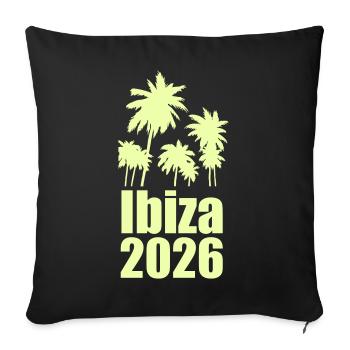 Ibiza 2026 Palmenparadies - Sofakissenbezug 45 x 45 cm - Schwarz - Vorne