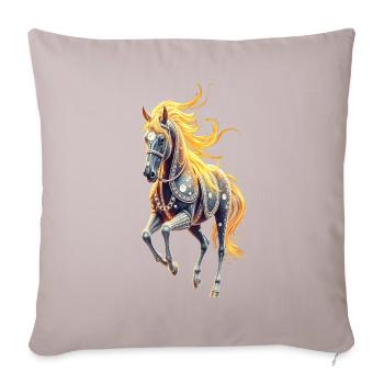Étoile à la crinière dorée - Housse de coussin décorative 45 x 45 cm - taupe clair - Devant