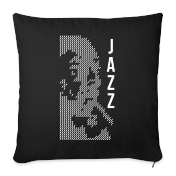 Jazz Halftone Portrait - Sofa pillowcase 17,3'' x 17,3'' (45 x 45 cm) - black - Front