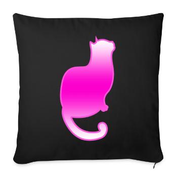 Cat - Sofa pillowcase 17,3'' x 17,3'' (45 x 45 cm) - black - Front