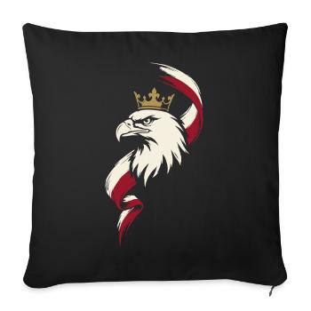 Polish Eagle Crown - Sofa pillowcase 17,3'' x 17,3'' (45 x 45 cm) - black - Front