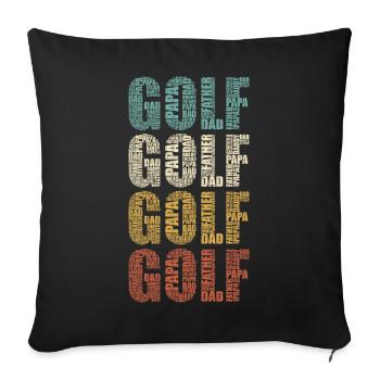 Golf Papa Vater Papa Papa Vintage-Golfer-Geschenk - Sofakissenbezug 45 x 45 cm - Schwarz - Vorne