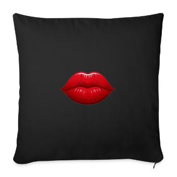 Lippen - Sofakissenbezug 45 x 45 cm - Schwarz - Vorne
