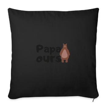 Papa ours - Housse de coussin décorative 45 x 45 cm - noir - Devant