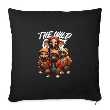 The Wild Ones - Tierisch wilde Hip Hop Party - Sofa pillowcase 17,3'' x 17,3'' (45 x 45 cm) - black - Front