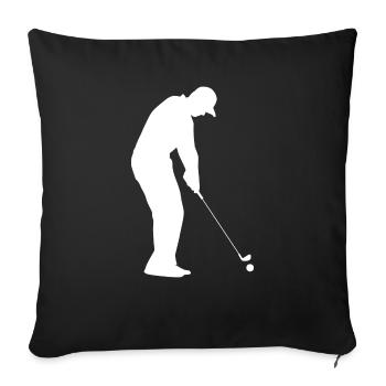 Golf Golfer Golfspieler Golfplatz - Sofakissenbezug 45 x 45 cm - Schwarz - Vorne